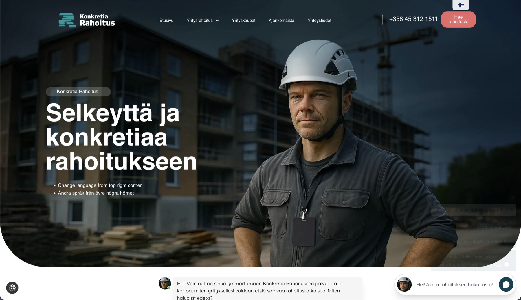 Konkretia Rahoitus website