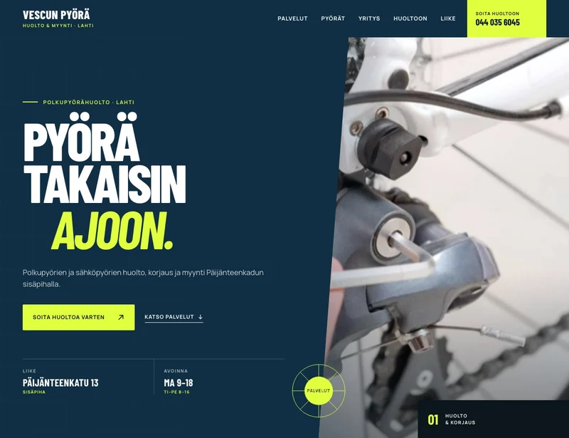 Vescun Pyörä verkkosivut